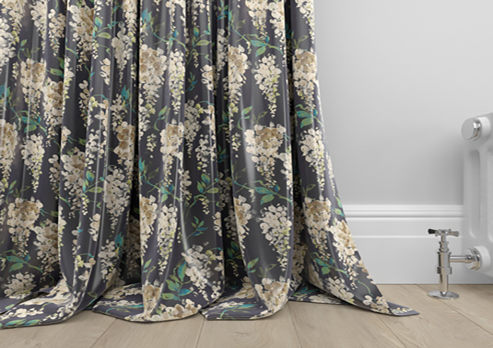 Wisteria Silk, Black - Made to Measure Curtains - Image 6
